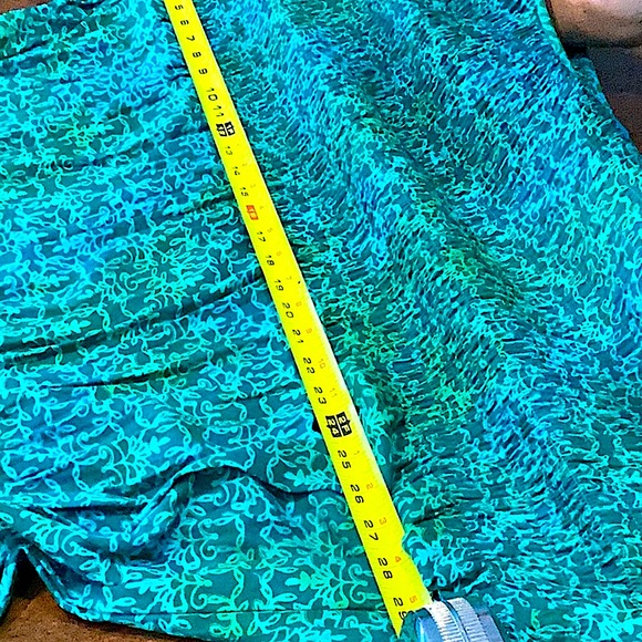 BLUE GINGER HAWAIIAN PRINT SMOCKED SCOOP NECK TOP MAXI DRESS.  Greens. XL - Picture 11 of 11